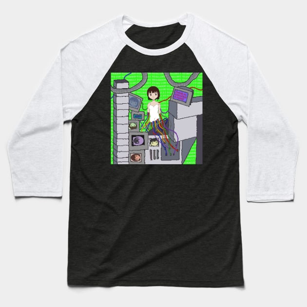 Serial Experiments Lain Hooked on the Wired Baseball T-Shirt by ilrac_art